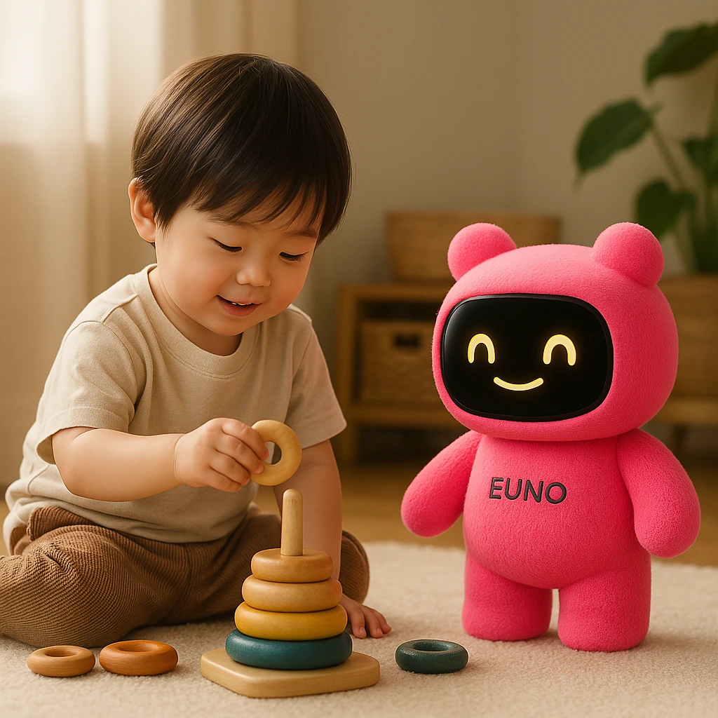 Enfant apprenant et découvrant des activités ludiques avec Euno